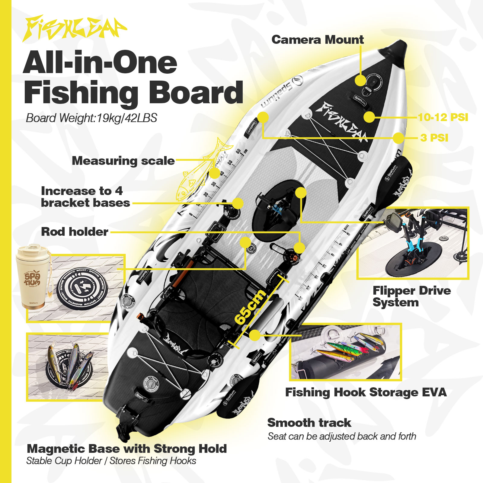 Spatium 11.5フィート フリッパーペダルドライブ  - Fishing Kayak Seat のレビューと価格